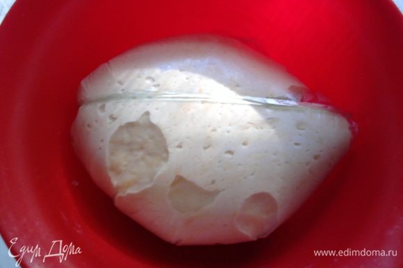 Достаньте тесто, разделите его на маленькие шарики, и на присыпанной мукой поверхности раскатайте лепёшки.
