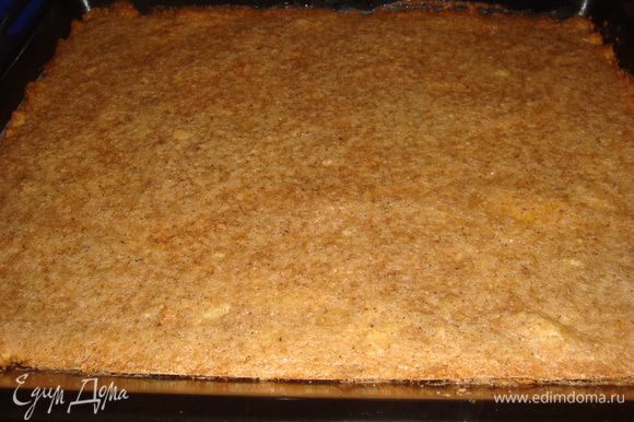 Выложить ореховую массу на тесто и выпекать 25-30 минут. Вынуть тесто с духовки, дать остыть.