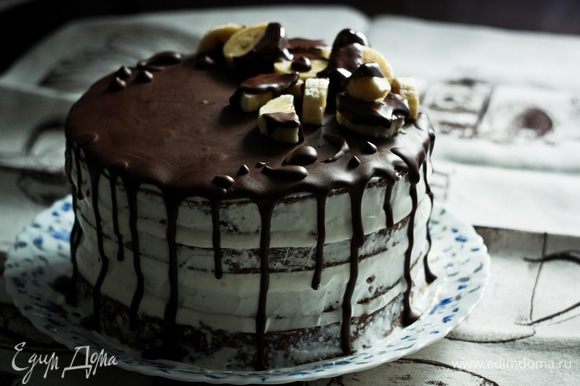 Шоколадный торт на сковороде на кефира с шоколадным кремом рецепт с фото пошагово