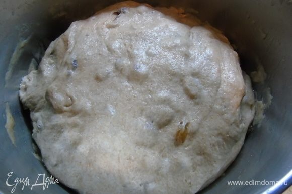 Сложите тесто в смазанную маслом форму, затяните пленкой и сотавьте на 8-10 часов при температуре 23-24°С.