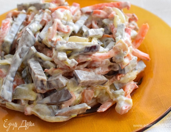 Салат с печенью и грибами - рецепт с фотографиями - Patee. Рецепты