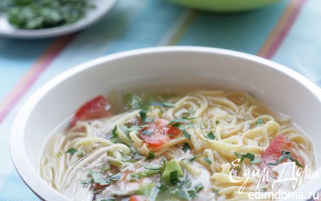 Рецепт Холодный острый суп с овощами и лапшой
