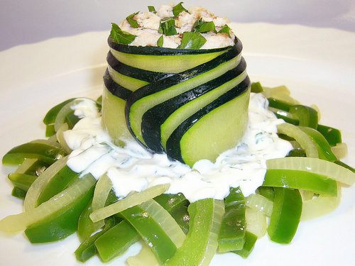 Рецепт – Куриный рулет в цукини с имбирно - луковым соусом