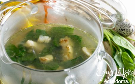Рецепт Суп со шпинатом и белой рыбой