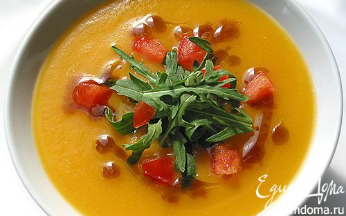 Рецепт Тыквенный суп с помидорами и чесноком