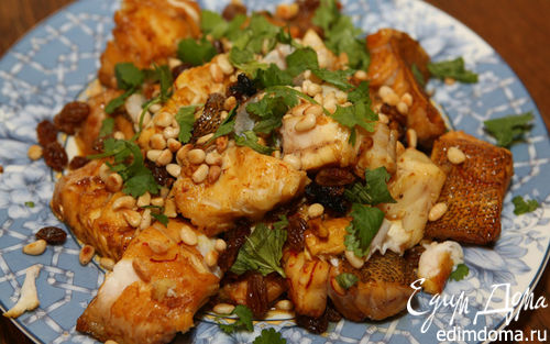 Рецепт Рыба с шафраном и кедровыми орешками