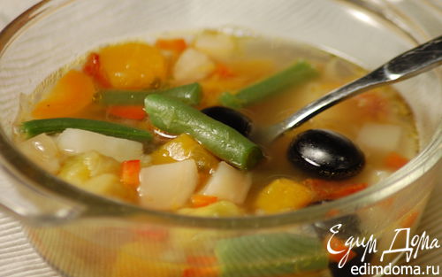 Рецепт Овощной суп с тыквой и брюссельской капустой