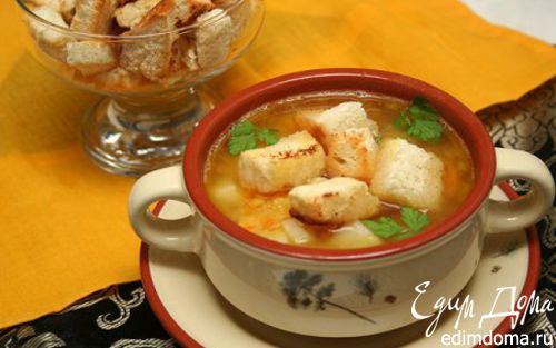 Рецепт Гороховый суп с копченостями и гренками