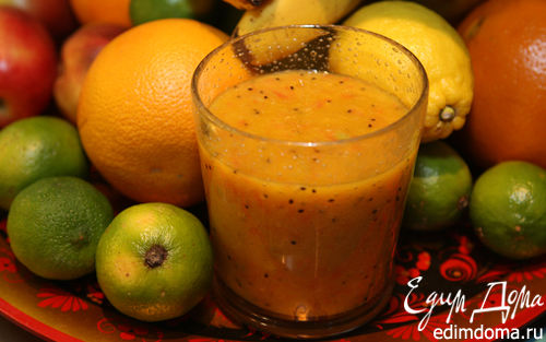 Рецепт Коктейль из манго, киви и грейпфрута