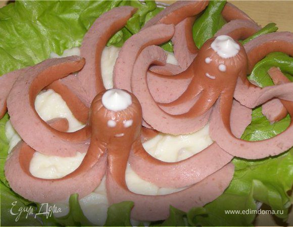 Мини осьминоги беби с овощами в остром соусе по корейски