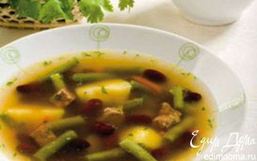 Рецепт Суп с зеленой и красной фасолью