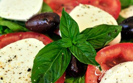 Рецепт Помидоры с маслинами и сыром