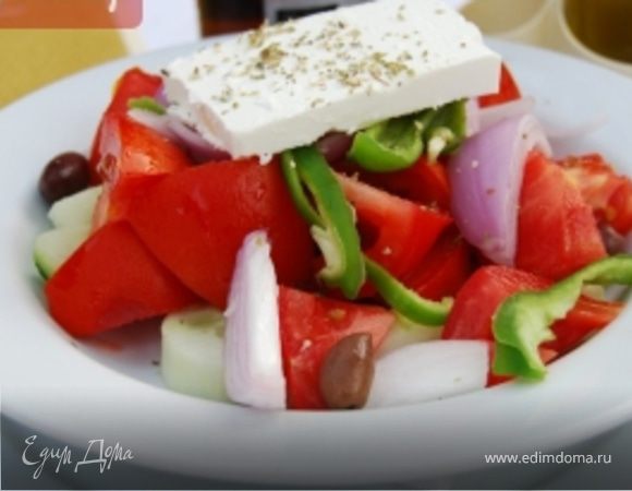 Салат греческий с брынзой: рецепт с фото