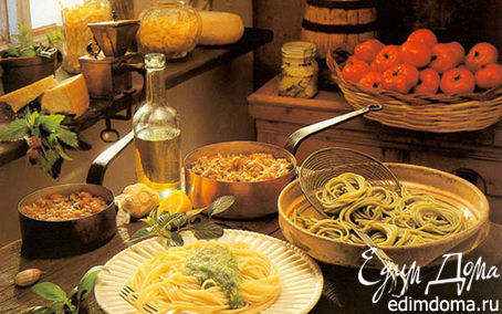 Рецепт Спагетти с творогом и орехами