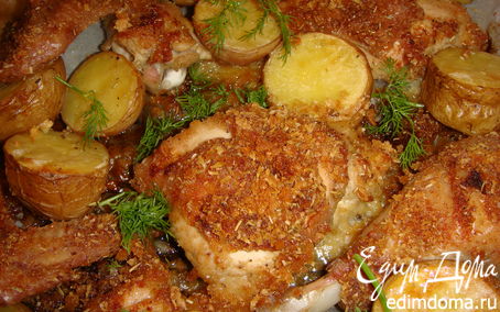 Рецепт Курица и картофель, запеченные с розмарином