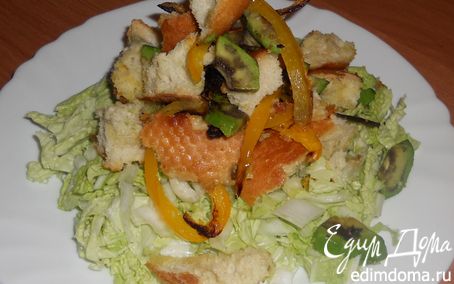 Рецепт Теплый овощной салат с хрустящей чиабатой