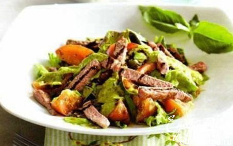 Рецепт Зеленый салат с имбирной заправкой