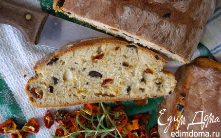 Рецепт + Хлеб с помидорами, оливками и розмарином