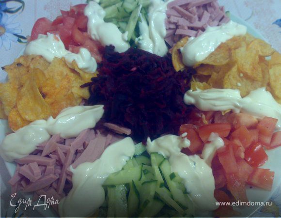 Слоёный салат с ветчиной и помидорами - пошаговый рецепт с фото на Готовим дома
