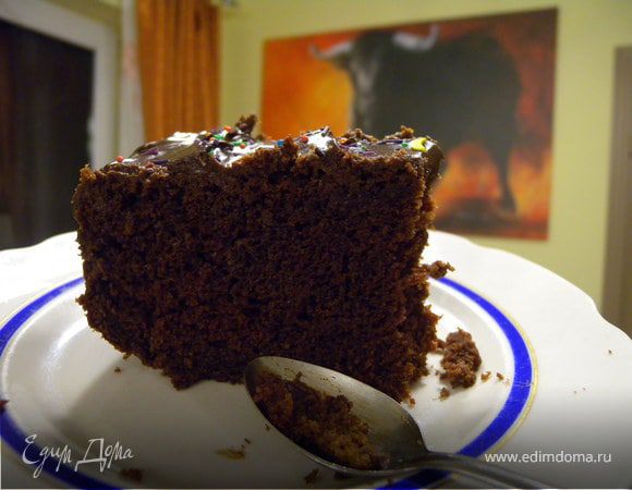 Шоколадный бисквит шоколад на кипятке для торта