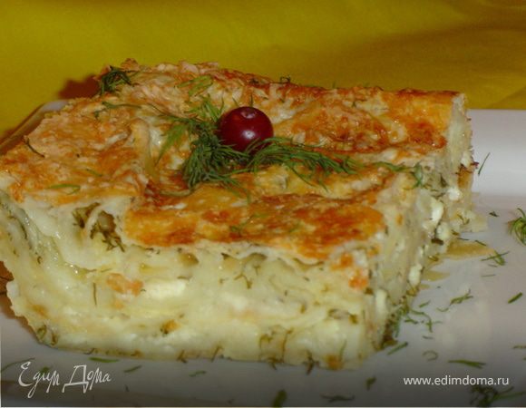 Кавказское блюдо Ёка из лаваша с сыром, яйцом и зеленью, пошаговый рецепт с фото