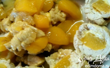 Рецепт Куриные рулетики с персиками