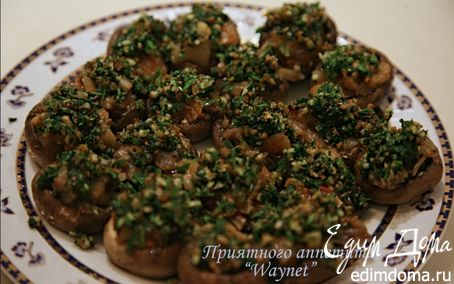 Рецепт Теплая закуска из баклажанов с грибами