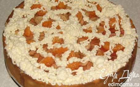 Рецепт Нежный пирог с творогом и фруктами!!!!