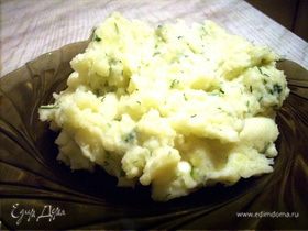 Картофельное пюре с плавленым сыром и зеленью