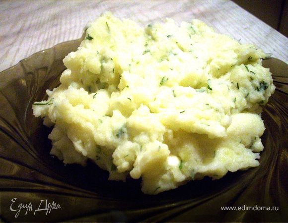 Картофельное пюре с плавленым сыром и зеленью