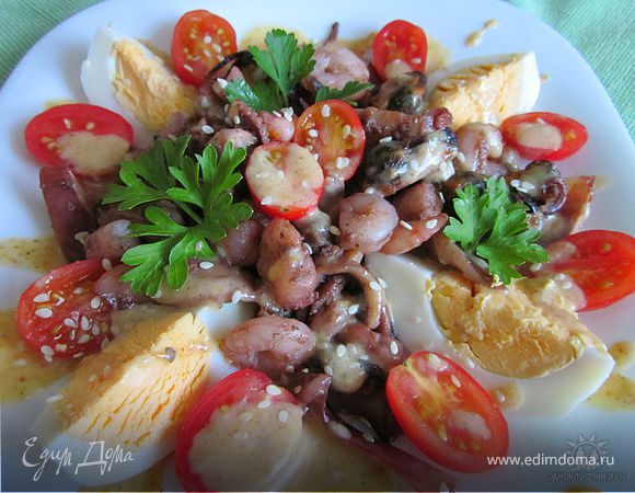 Салат с морепродуктами и арахисом, пошаговый рецепт с фото на ккал