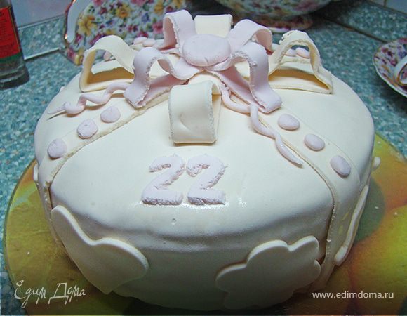 Торт на день рождения без мастики №3210