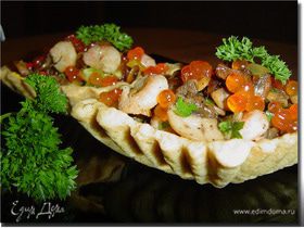 Порционный салат "Калейдоскоп" в тарталетках