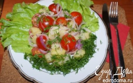Рецепт Салат из картофеля с помидорами по-деревенски