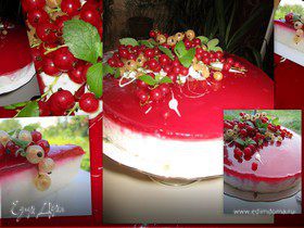 Торт суфле" Красное с белым"