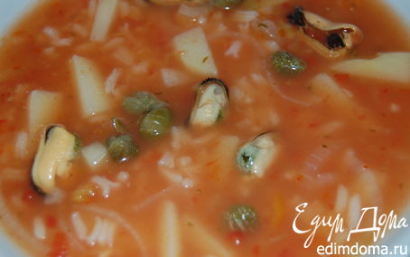 Рецепт Томатный суп с мидиями.