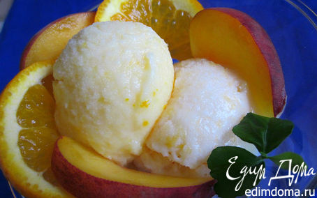 Рецепт Апельсиновое и персиковое мороженое