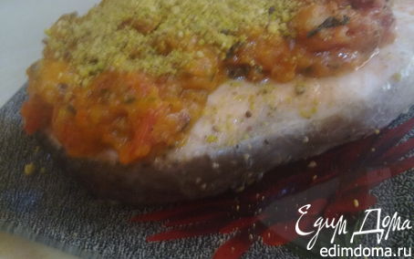 Рецепт Паровая семга с фисташково-креветочным соусом в пароварке