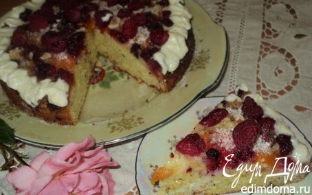 Рецепт Абрикосово-малиновый пирог.