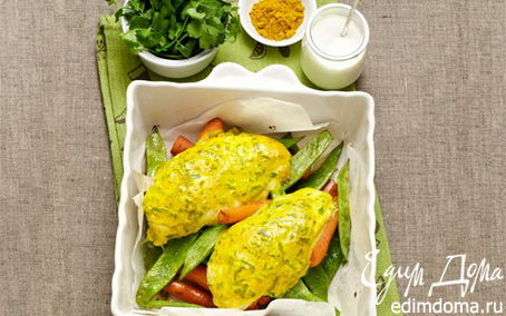 Рецепт Курица, запеченная в йогурте и карри