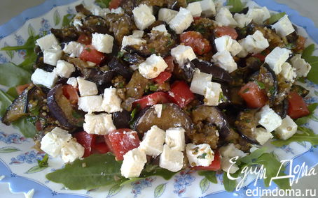Рецепт Салат из баклажанов-гриль, помидор и феты