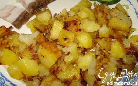 Рецепт Картофель, жаренный в духовке с луком и сухими травами