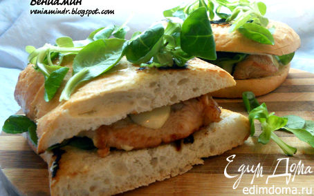 Рецепт Сэндвич с индейкой, корном и домашним майонезом (почти) :)