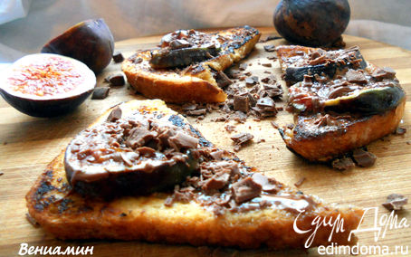 Рецепт Французские тосты с инжиром, шоколадом и медом