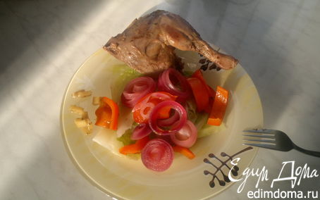 Рецепт Утка с барбарисом и гарнир из савойской капусты со сладким перцем и луком