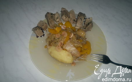 Рецепт Свиная лопатка + плюс красный картофель и тушеные овощи