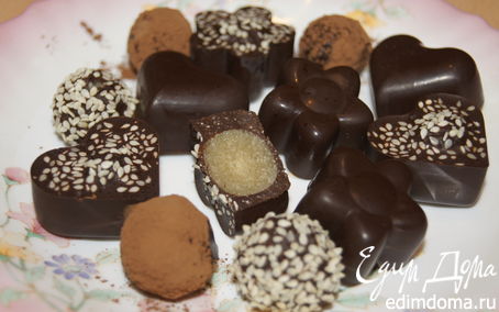 Рецепт Шоколадные конфетки с марципаном