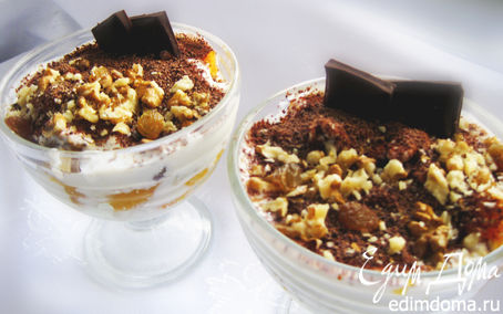 Рецепт Десерт из тыквы, орехов, изюма и шоколада