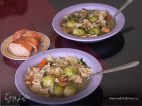 Суп из брюссельской капусты и морепродуктов
