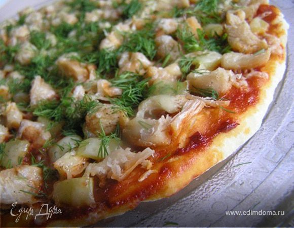Пицца с курицей, пошаговый рецепт на ккал, фото, ингредиенты - Ольга Кожухова